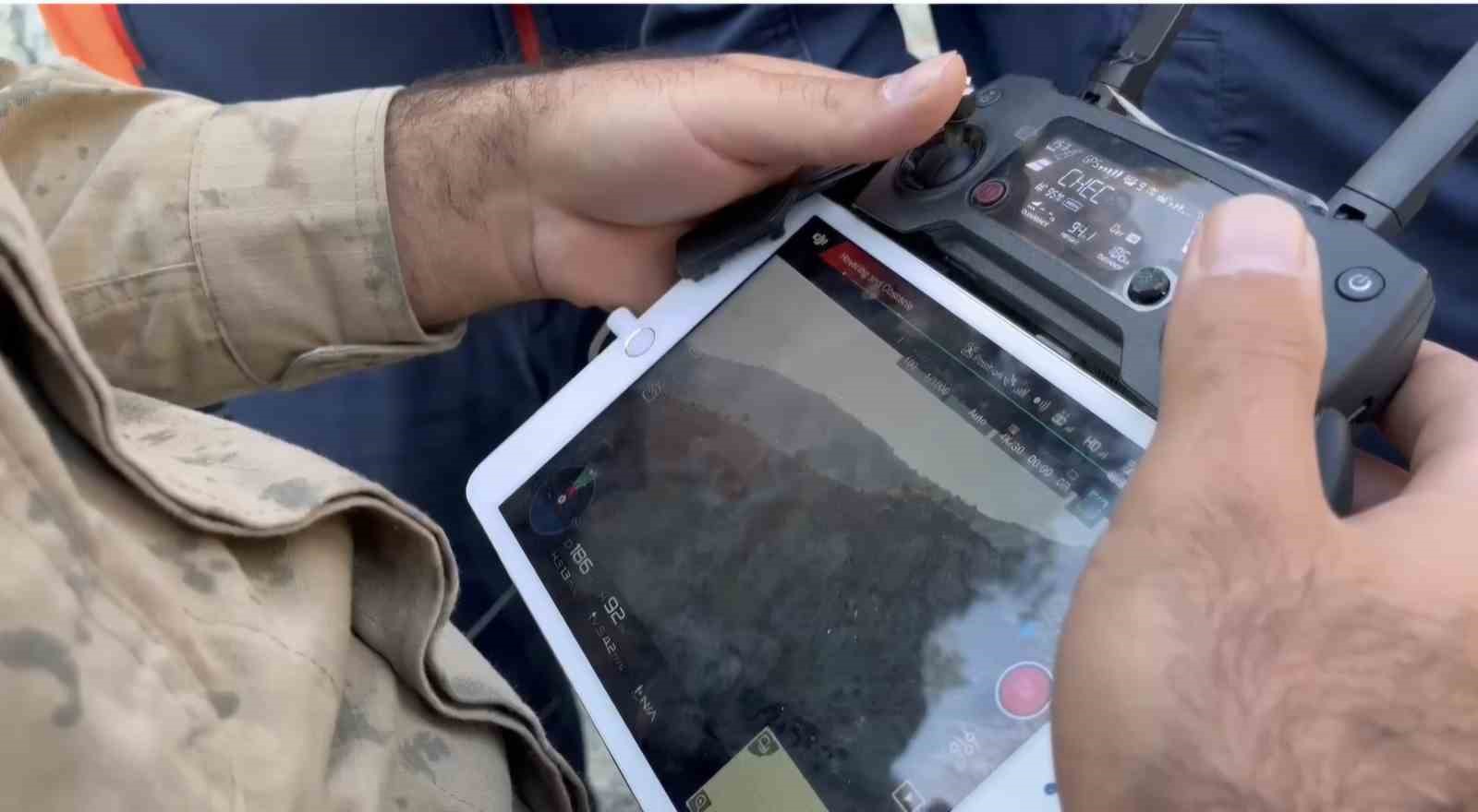 Dağda mahsur kalan avcı dron sayesinde kurtarıldı