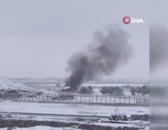 Korkutan uçak yangını tatbikat çıktı