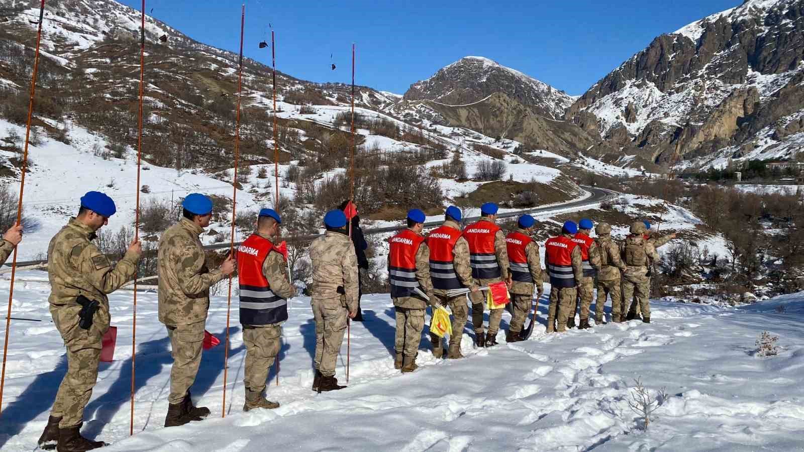 Tunceli’de jandarmaya çığda arama kurtarma eğitimi verildi