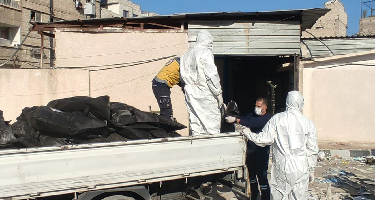 Şam’da İran ve Hizbullah tarafından kullanılan karargahta 20’den fazla ceset bulundu