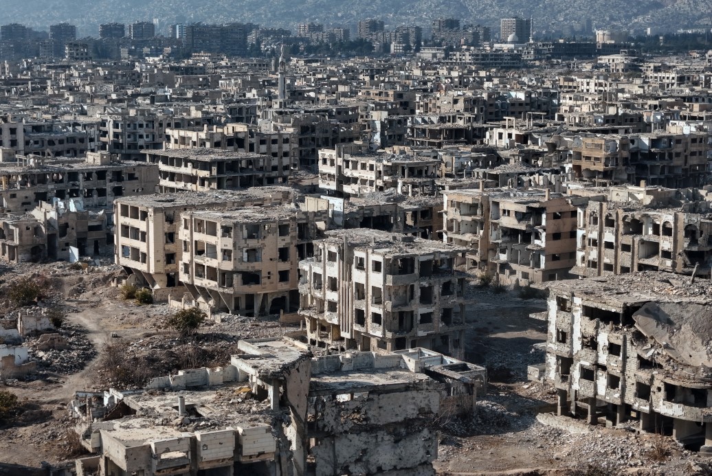 Harabeye dönen Şam’ın kırsal mahalleleri görüntülendi