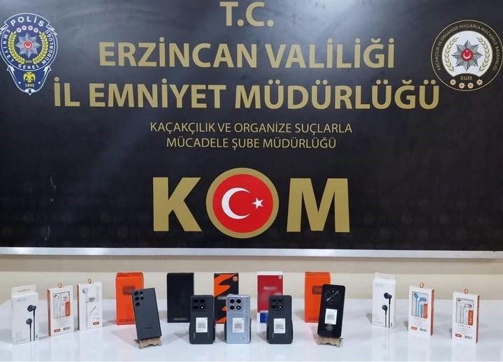 Erzincan’da kaçak cep telefonu satışı yapan şahıs yakalandı