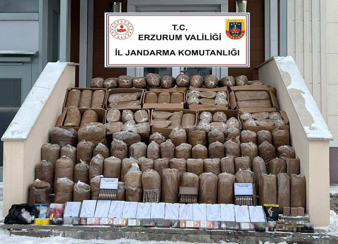 Erzurum’da kaçak tütün operasyonu