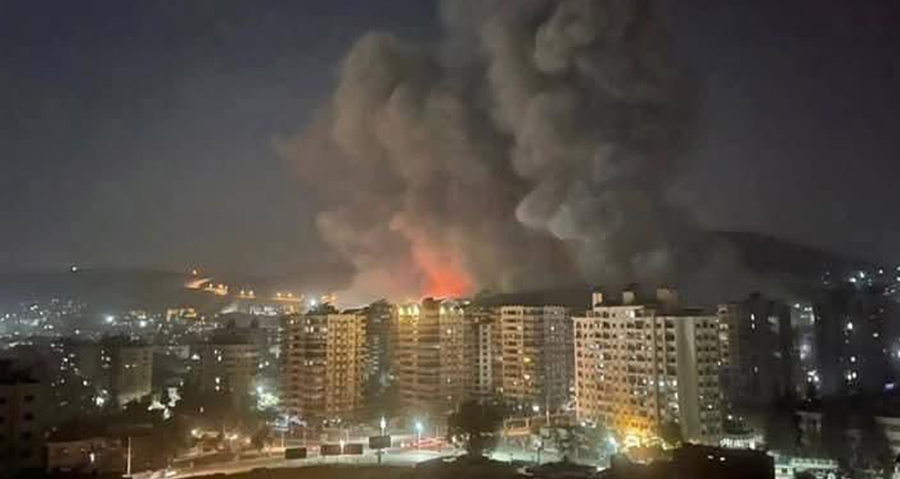 Suriye’de yaşanan patlamalar ve yükselen alevler Mardin’den görüntülendi