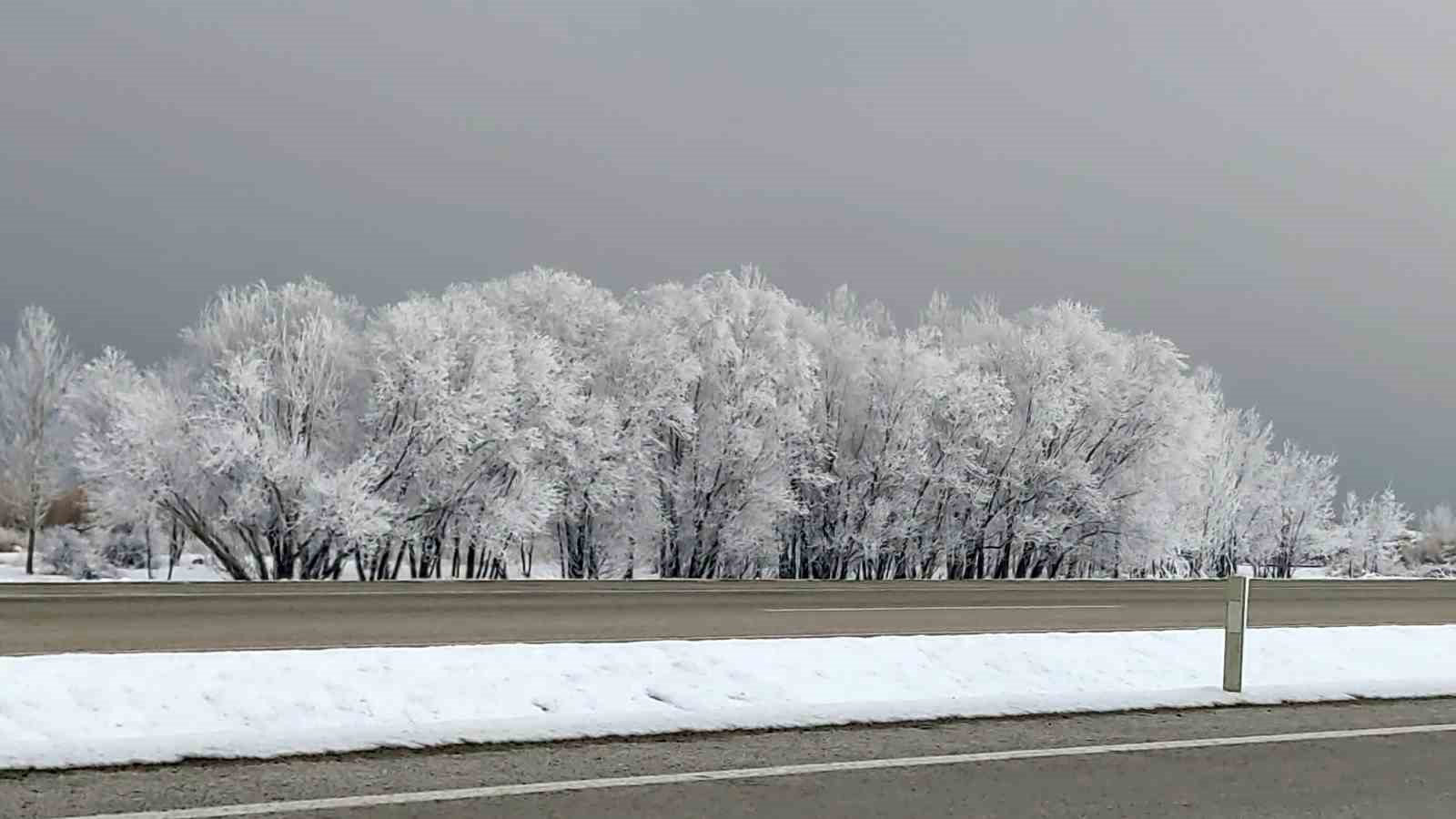 Van’da kırağı ve sis kartpostallık görüntüler oluşturdu