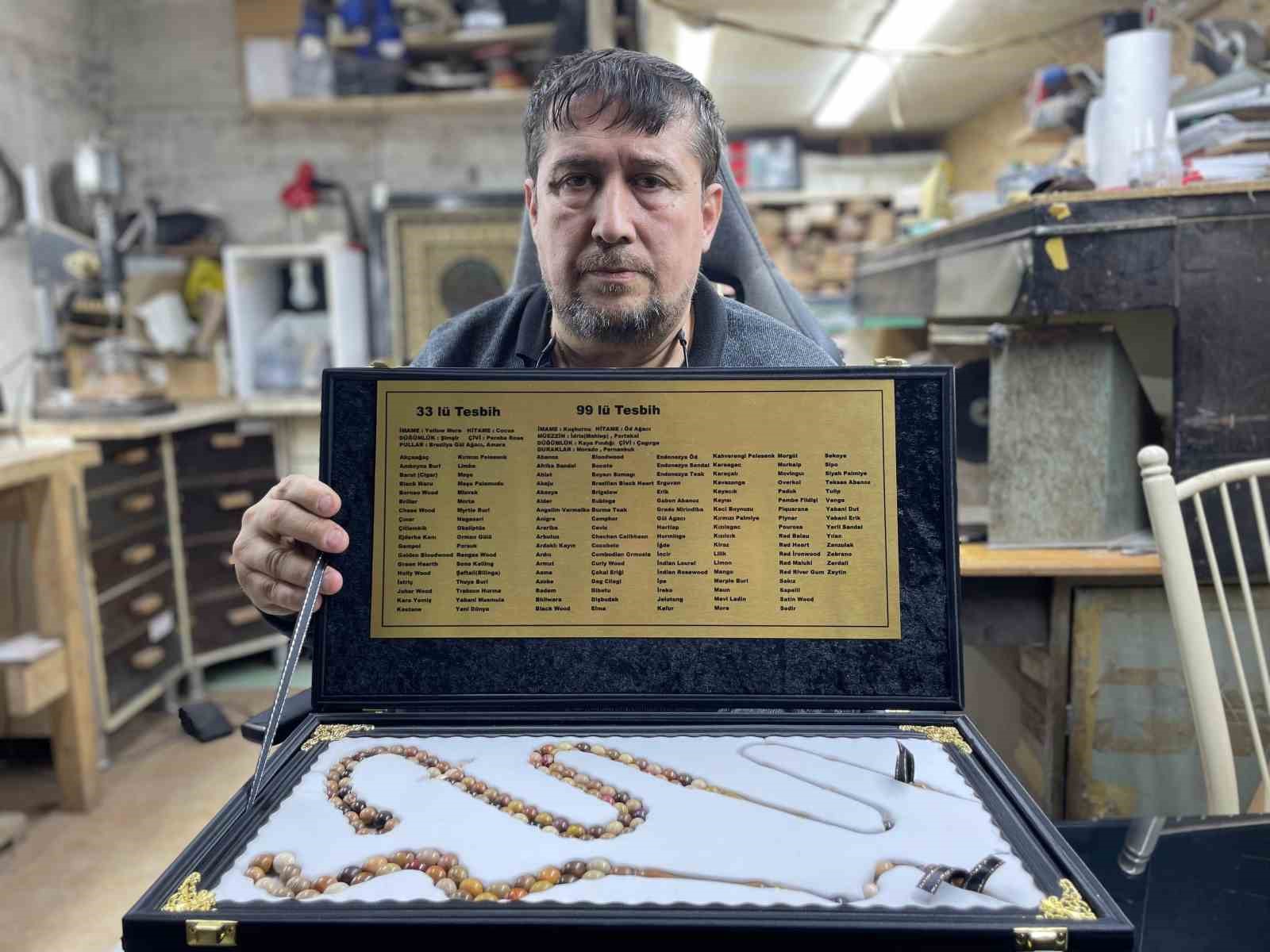 Ahşap sanatçısından rekor: 154 farklı ağaçla tespih yaptı