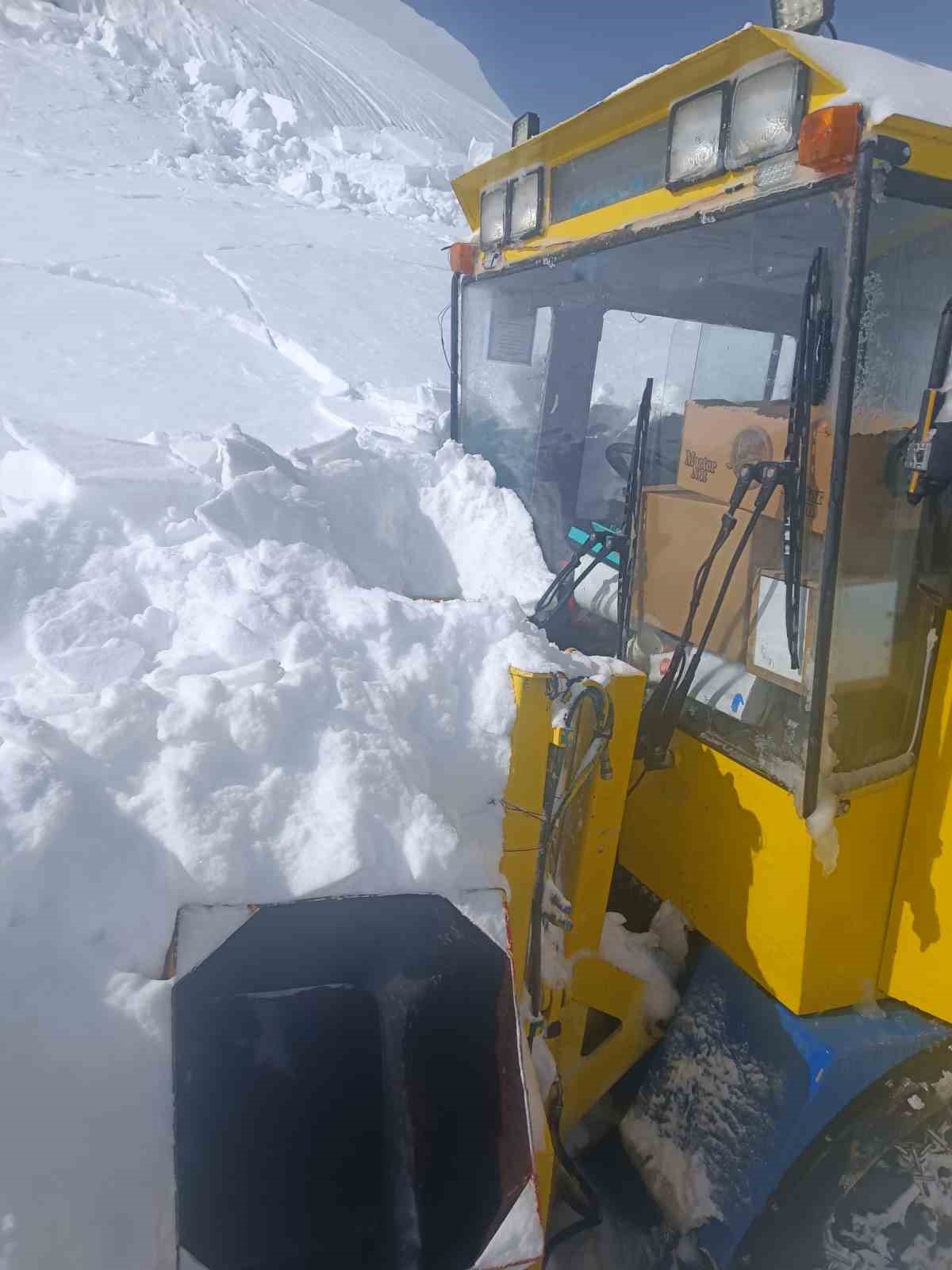 Van’da iş makinesinin üzerine çığ düştü