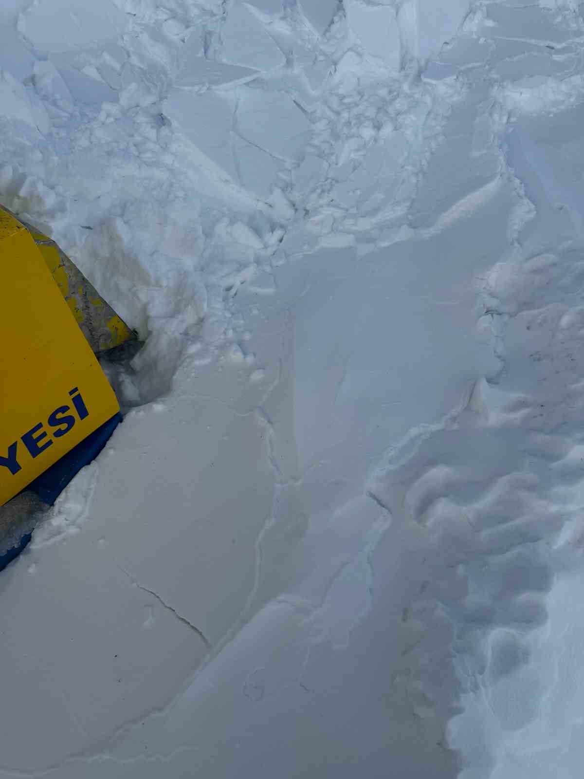 Van’da iş makinesinin üzerine çığ düştü