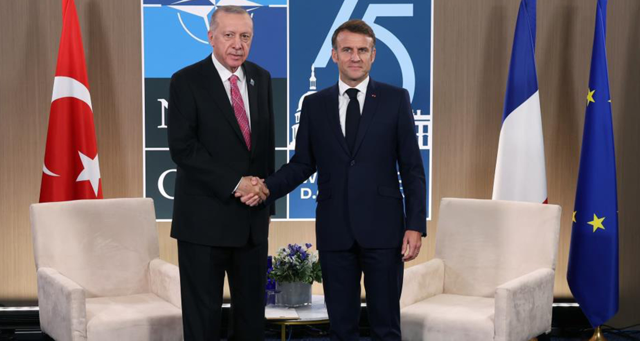 Cumhurbaşkanı Erdoğan, Fransa Cumhurbaşkanı Macron ile görüştü
