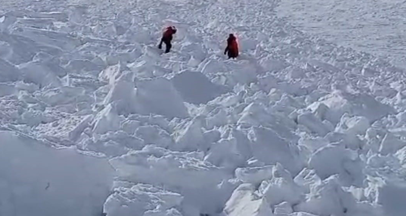 Erciyes’te çığ düşme anı kamerada