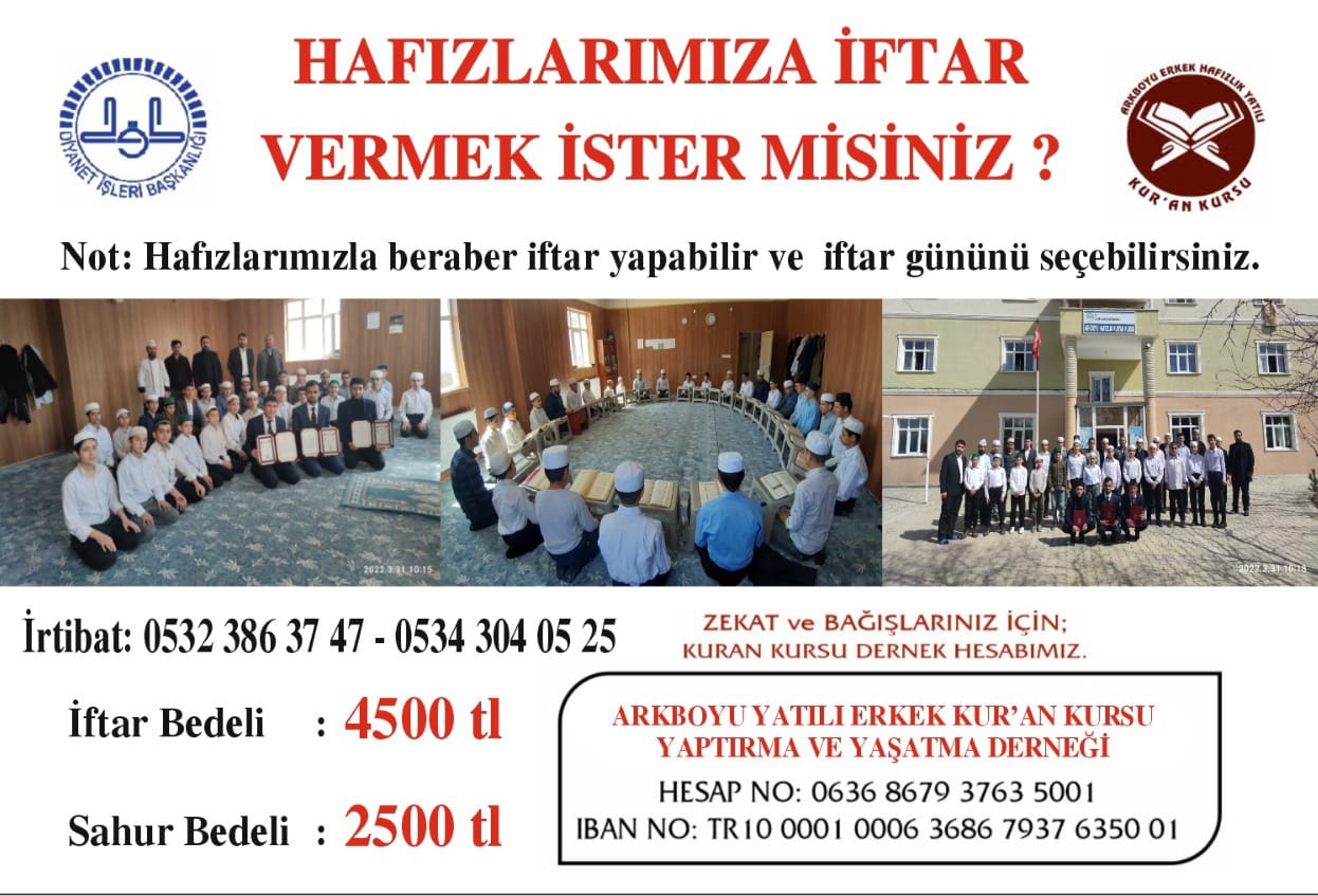 Gürpınar Müftülüğü’nden Hafız Öğrencilere İftar ve Sahur Desteği Çağrısı