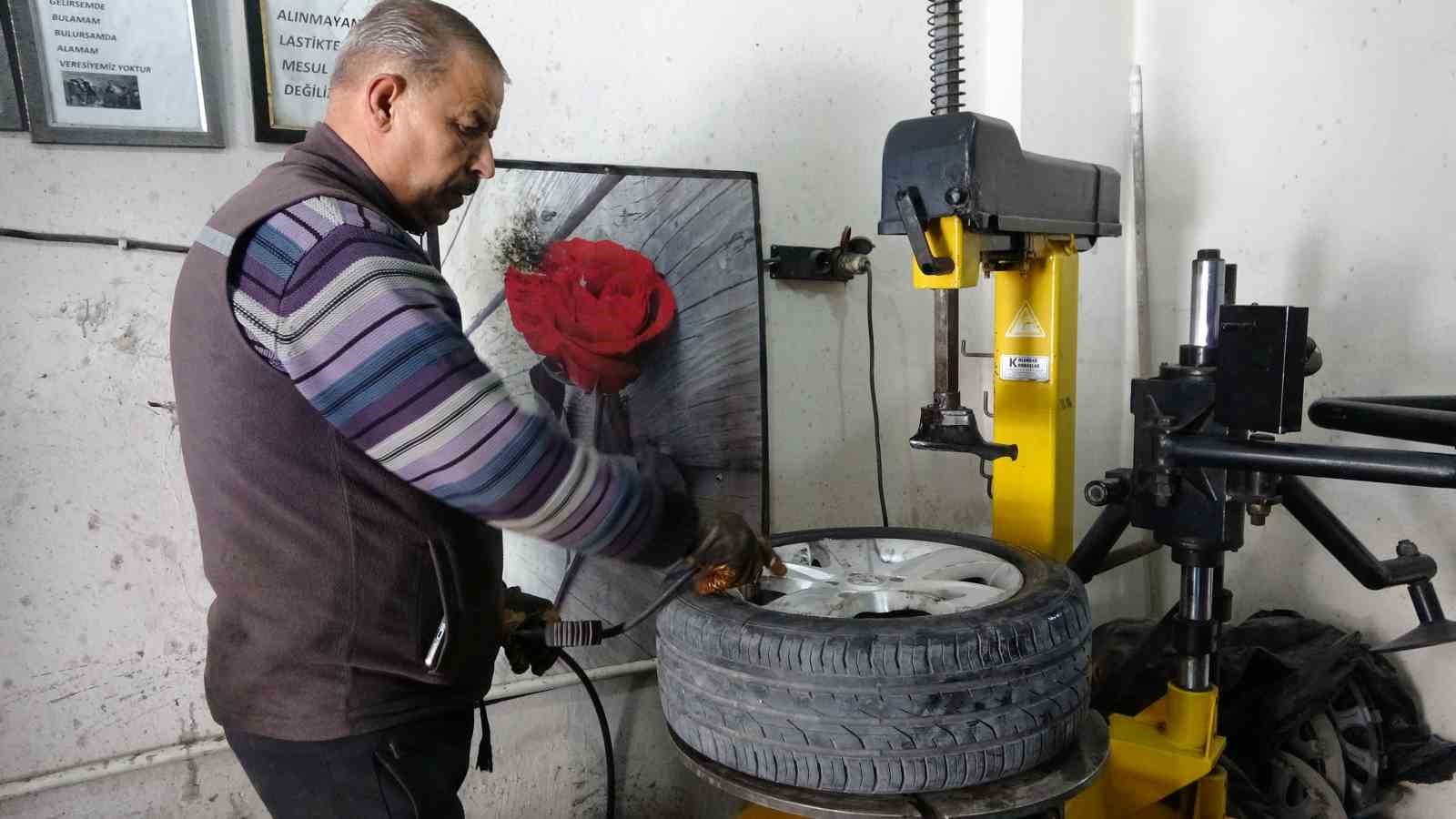 Van’daki oto lastikçilerde ‘bahar’ yoğunluğu