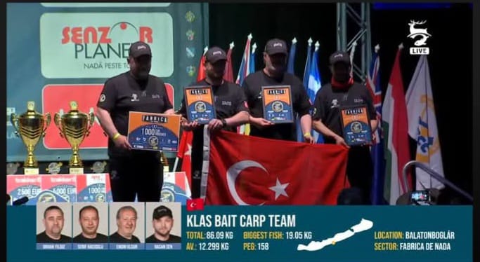 IBCC International Balaton Carp Cup yarışmasında Türk takımı sektör üçüncüsü oldu