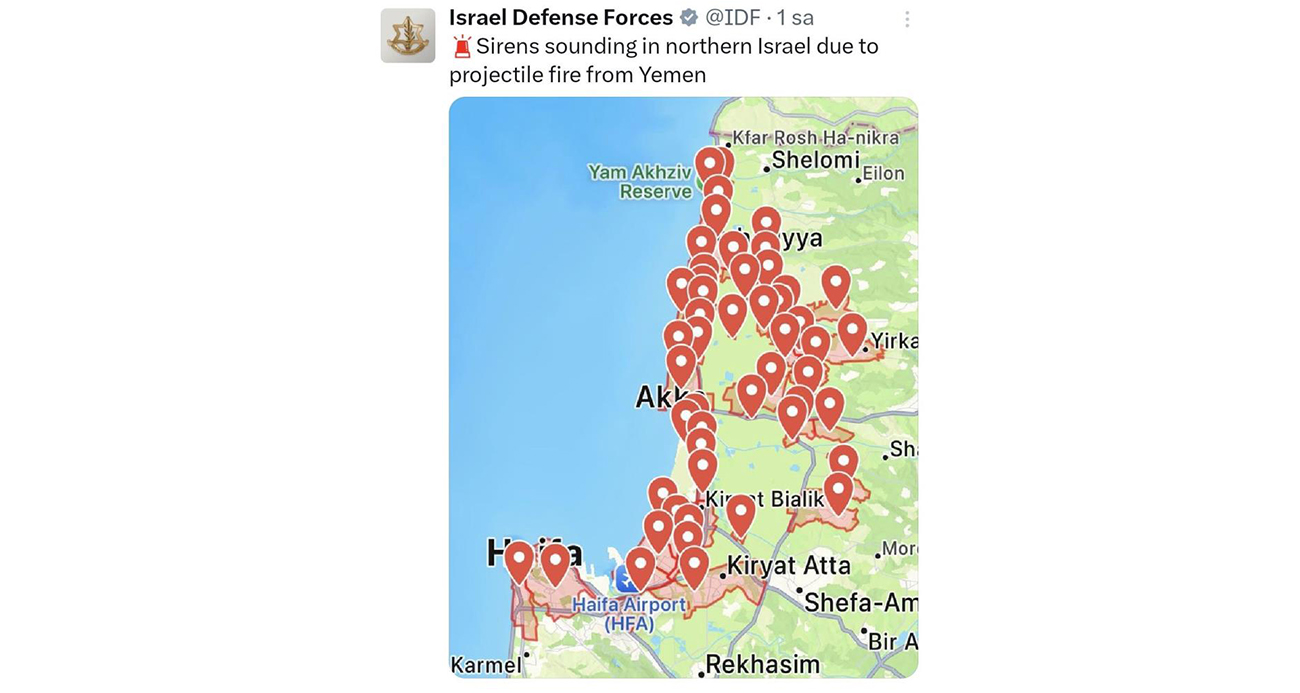 Yemen’den İsrail’e füze saldırısı: Ülkenin kuzeyinde sirenler çaldı