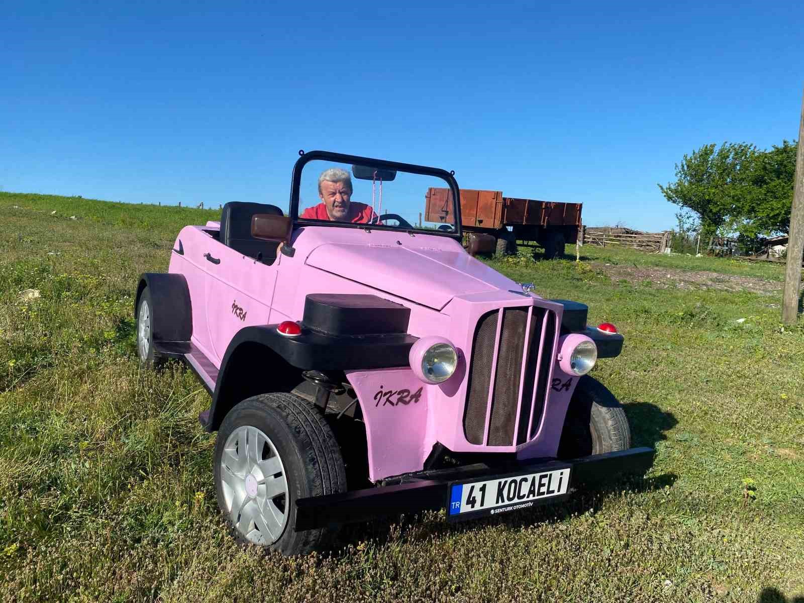 Çapa makinesi motoruyla 15 günde klasik otomobil yaptı