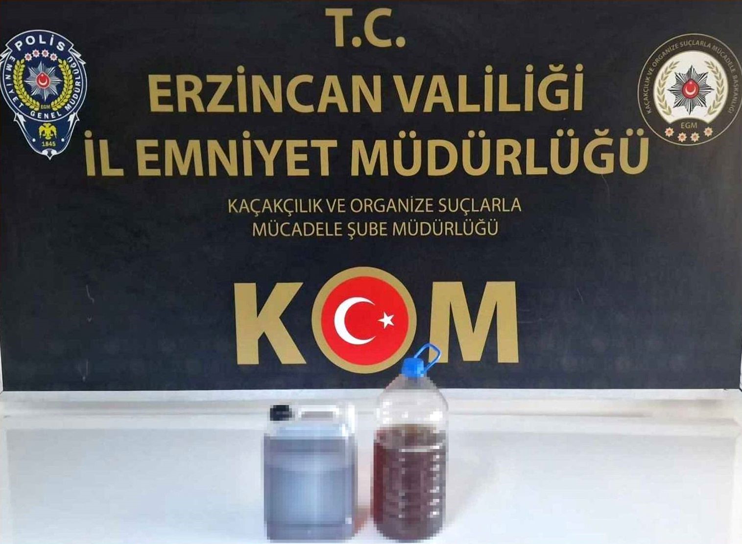 Erzincan’da Kaçak İçki Operasyonu: 8 Litre Ele Geçirildi