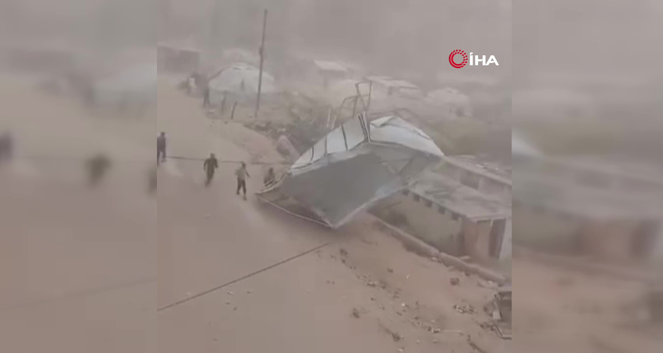 Gazze’yi kum fırtınası vurdu: Filistinlilerin kaldığı çadırlar zarar gördü