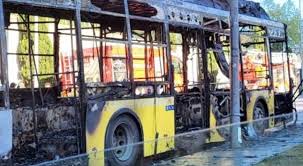 Başakşehir’de İETT otobüsü alev alev yandı