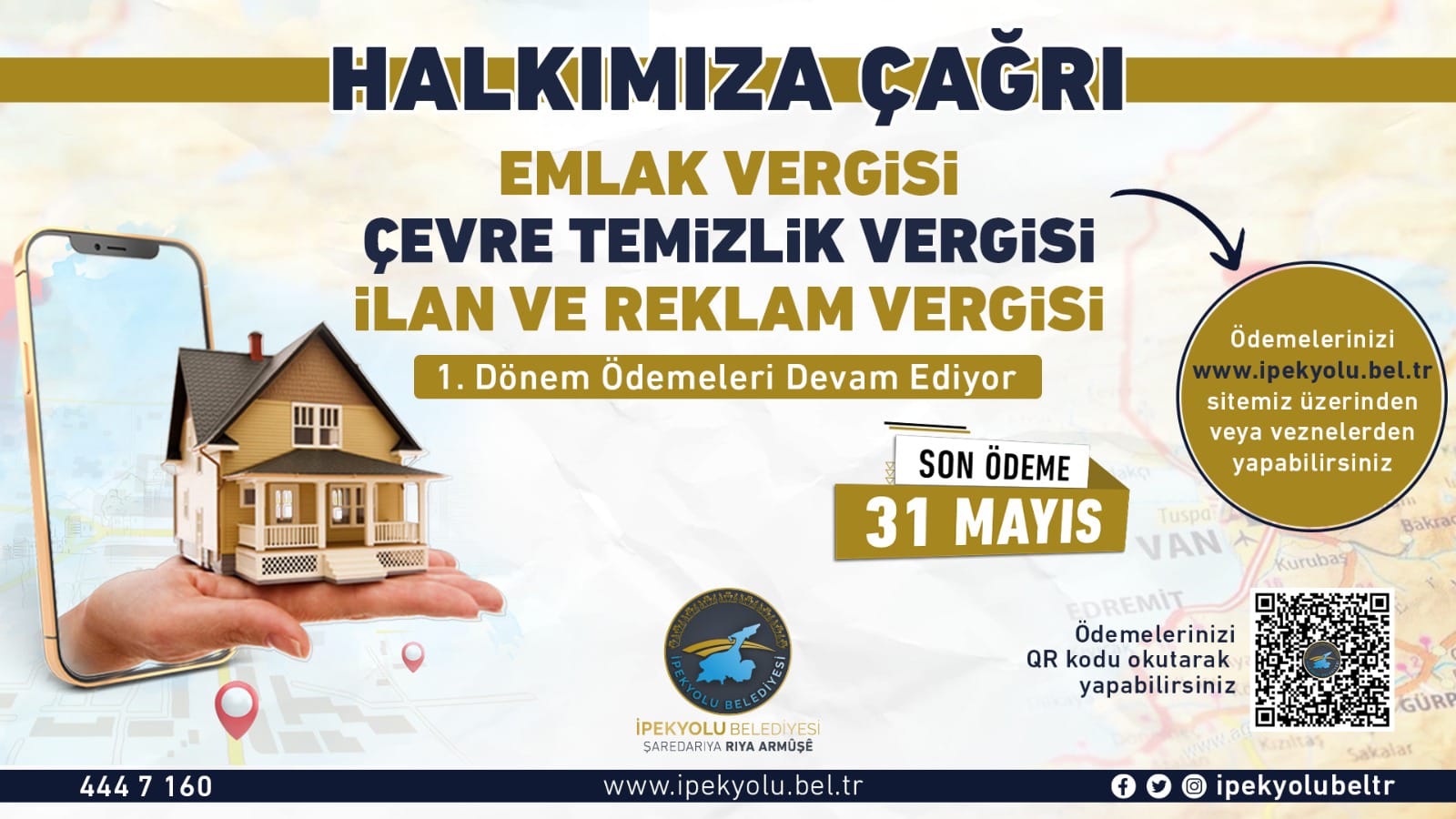 İpekyolu Belediyesi’nden Vergi Ödemeleri İçin Son Gün Uyarısı