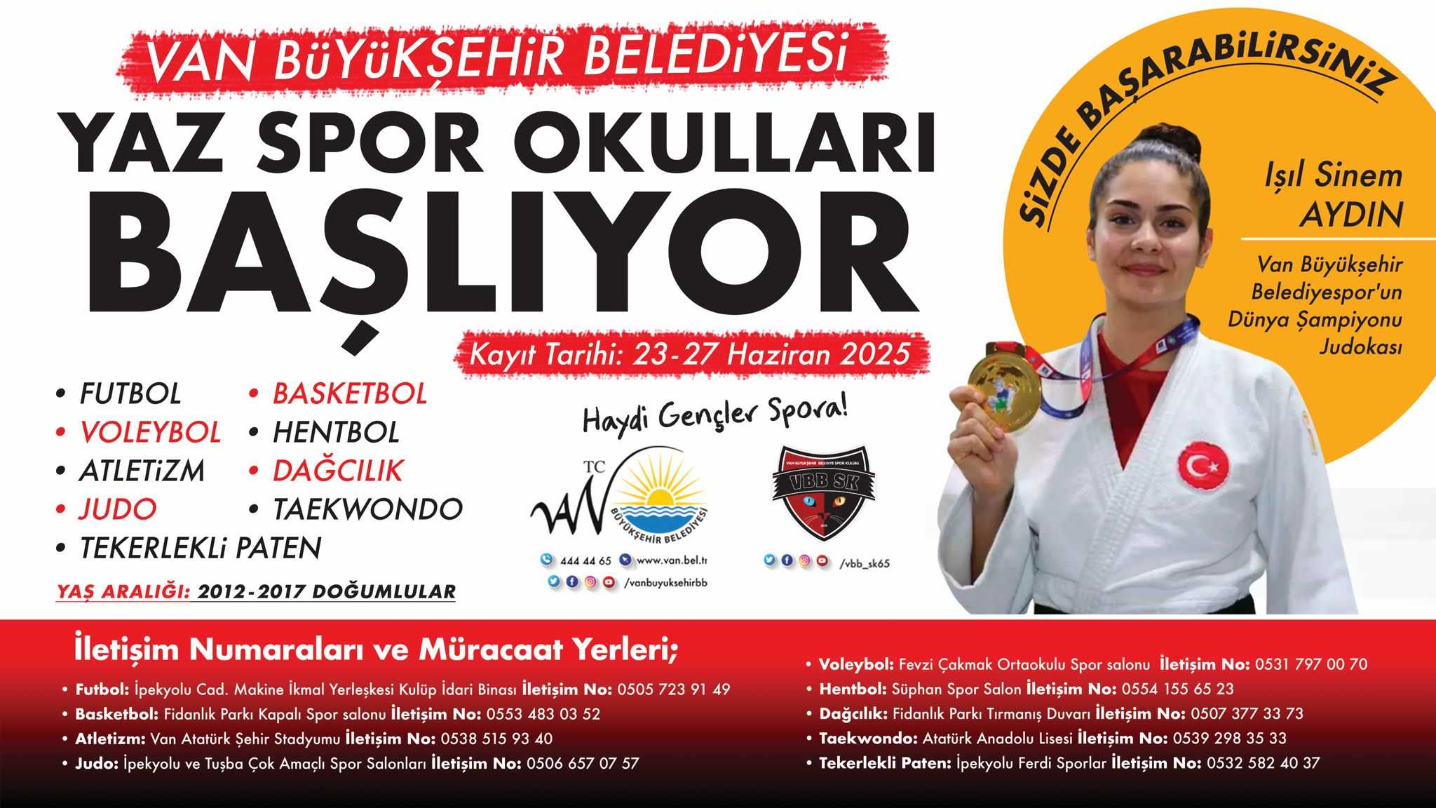 Van’da ücretsiz yaz spor okulları başlıyor