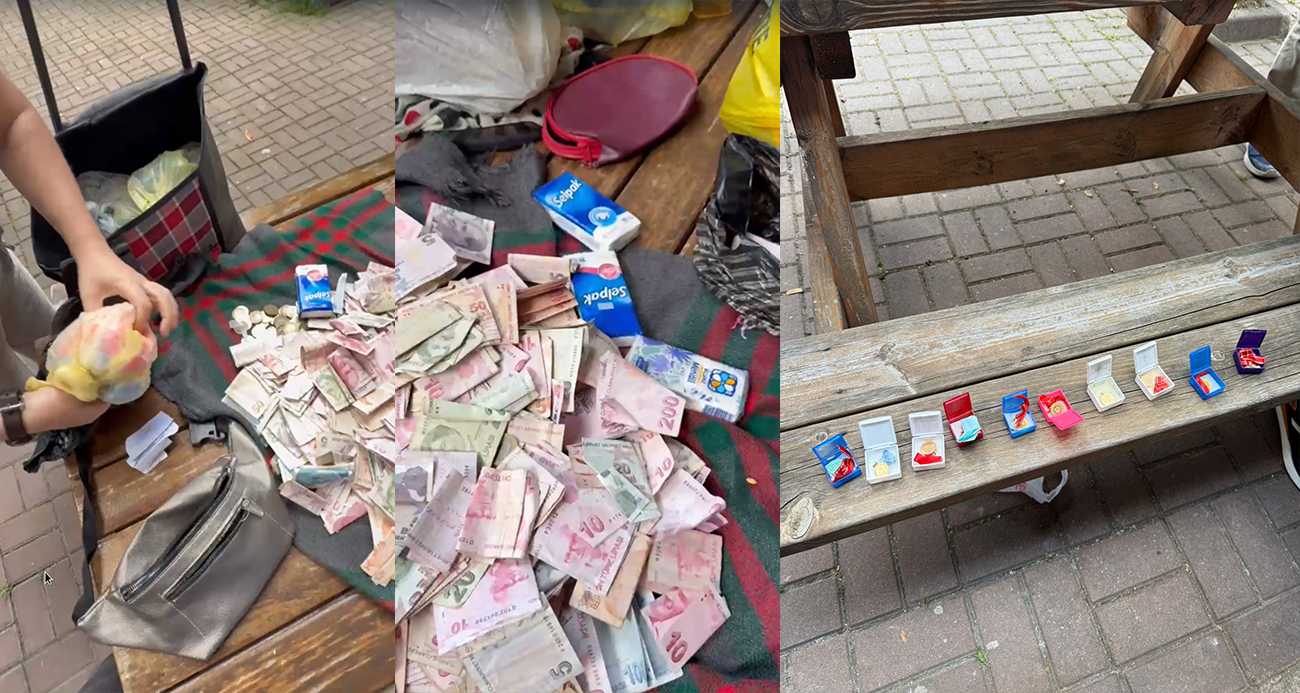 Dilencinin pazar arabasından 35 bin 985 TL ve 10 çeyrek altın çıktı