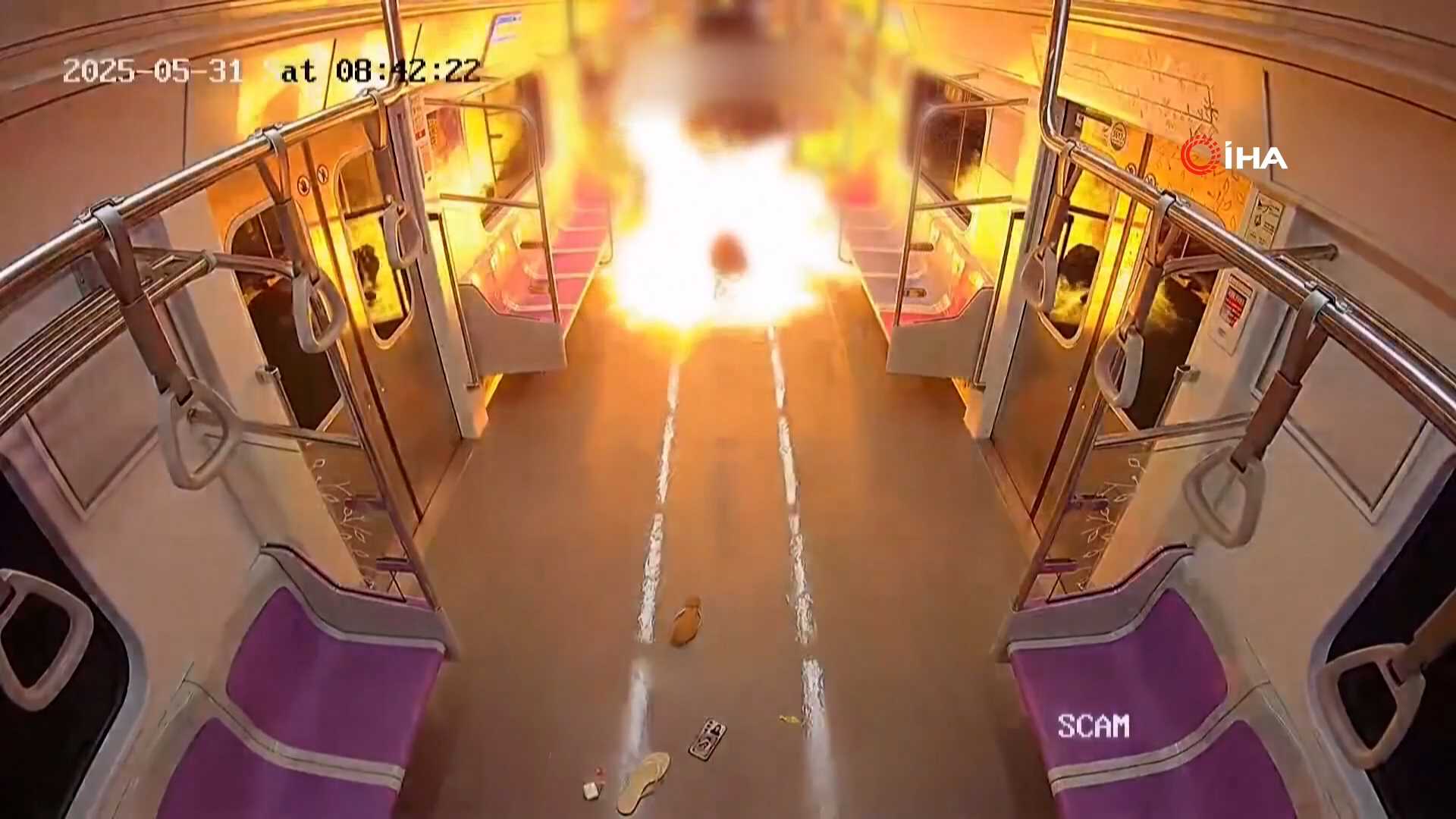 Güney Kore metrosu kundaklandı: Saldırının görüntüleri ortaya çıktı