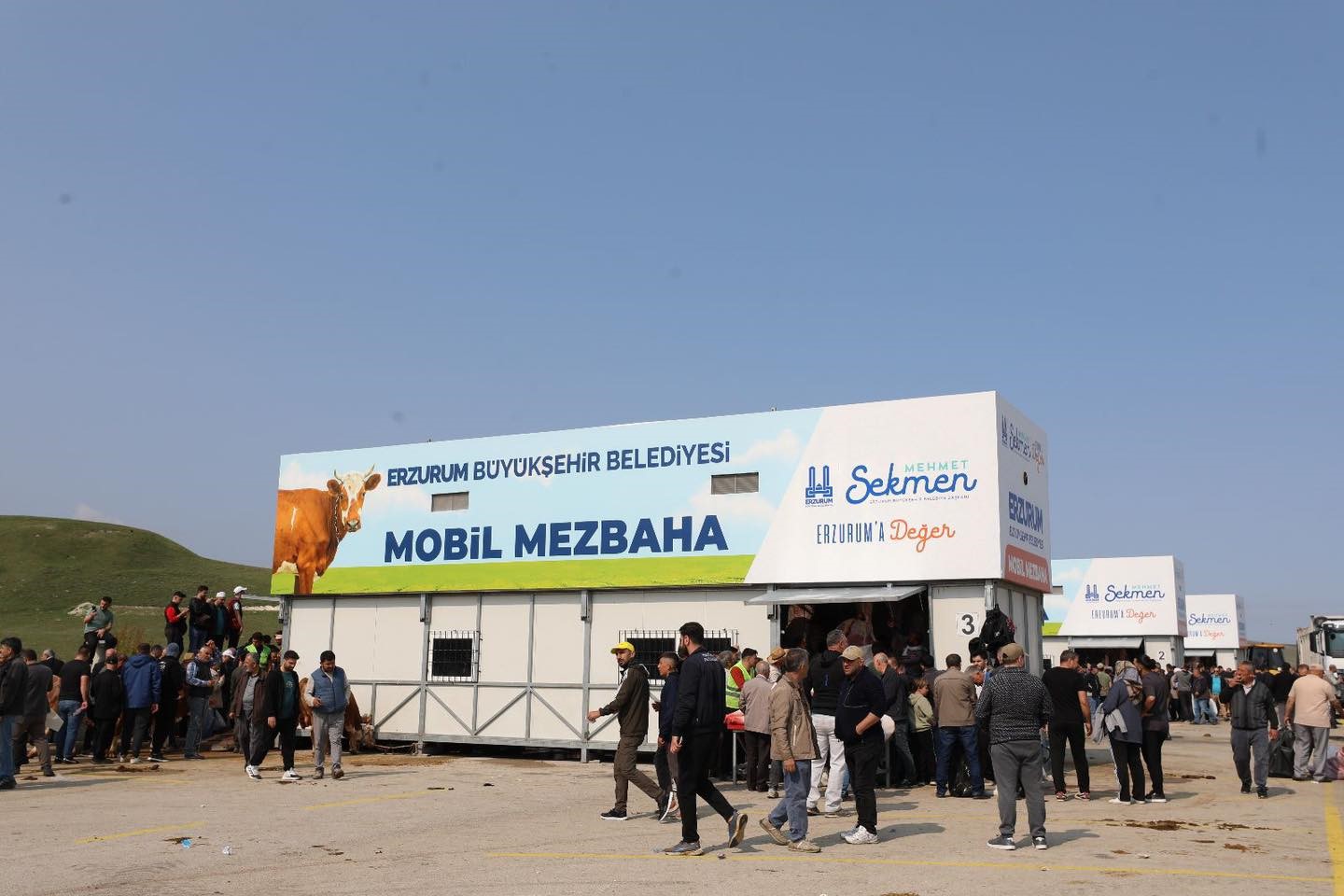 Vatandaş mobil mezbahanelere koştu