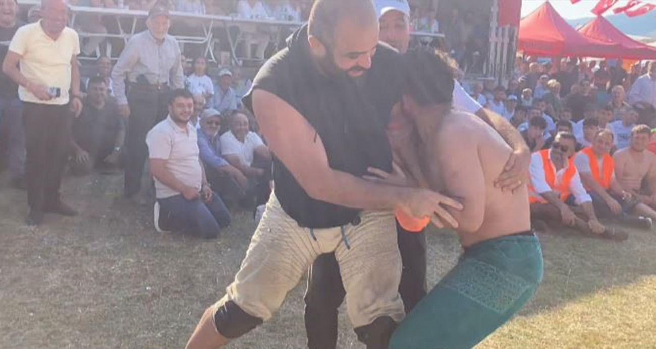 Karışıklık Güldürdü: Pehlivanın Hatası Er Meydanında Neşeye Dönüştü