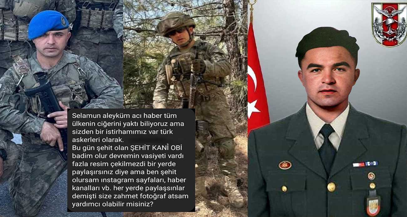 Ordulu şehidin vasiyeti: “Şehit olursam fotoğraflarım her yerde paylaşılsın”