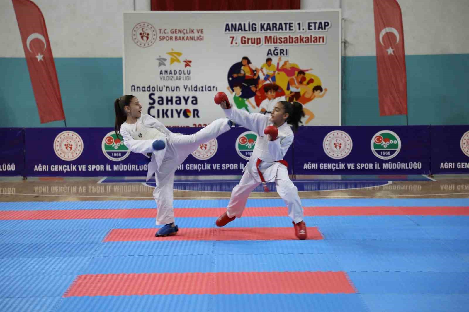 Genç karateciler madalya için ter döktü