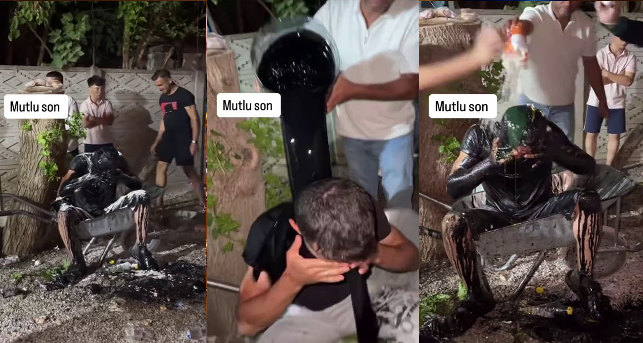 Gelenek mi, eziyet mi? Damadın üzerine motor yağı döktüler