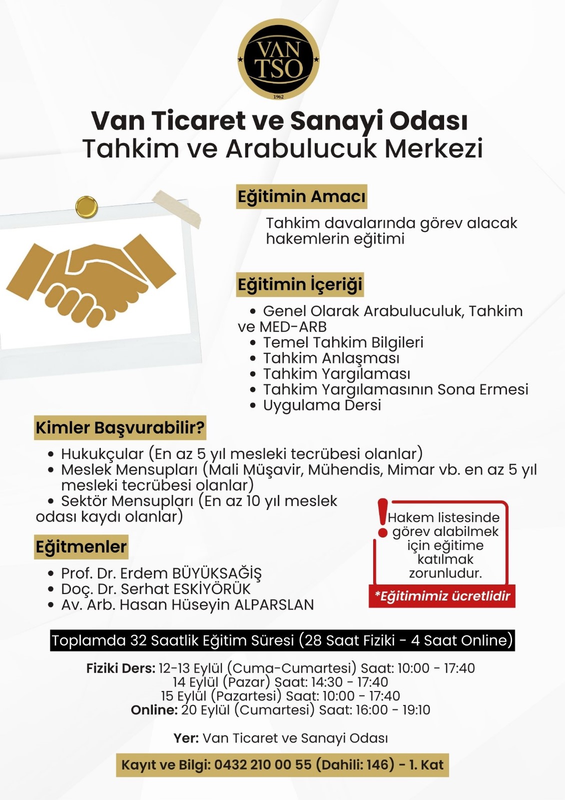 Van TSO’da “Hakemler Eğitimi” düzenlenecek