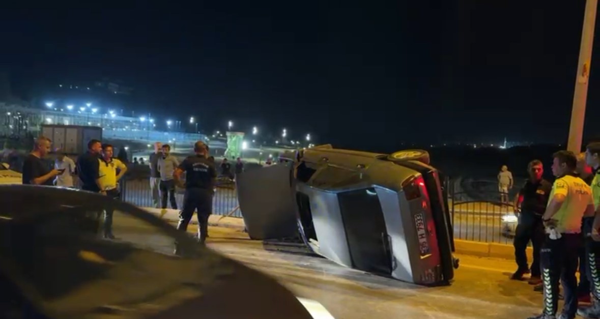 Kontrolden çıkan otomobil takla attı: 1 yaralı