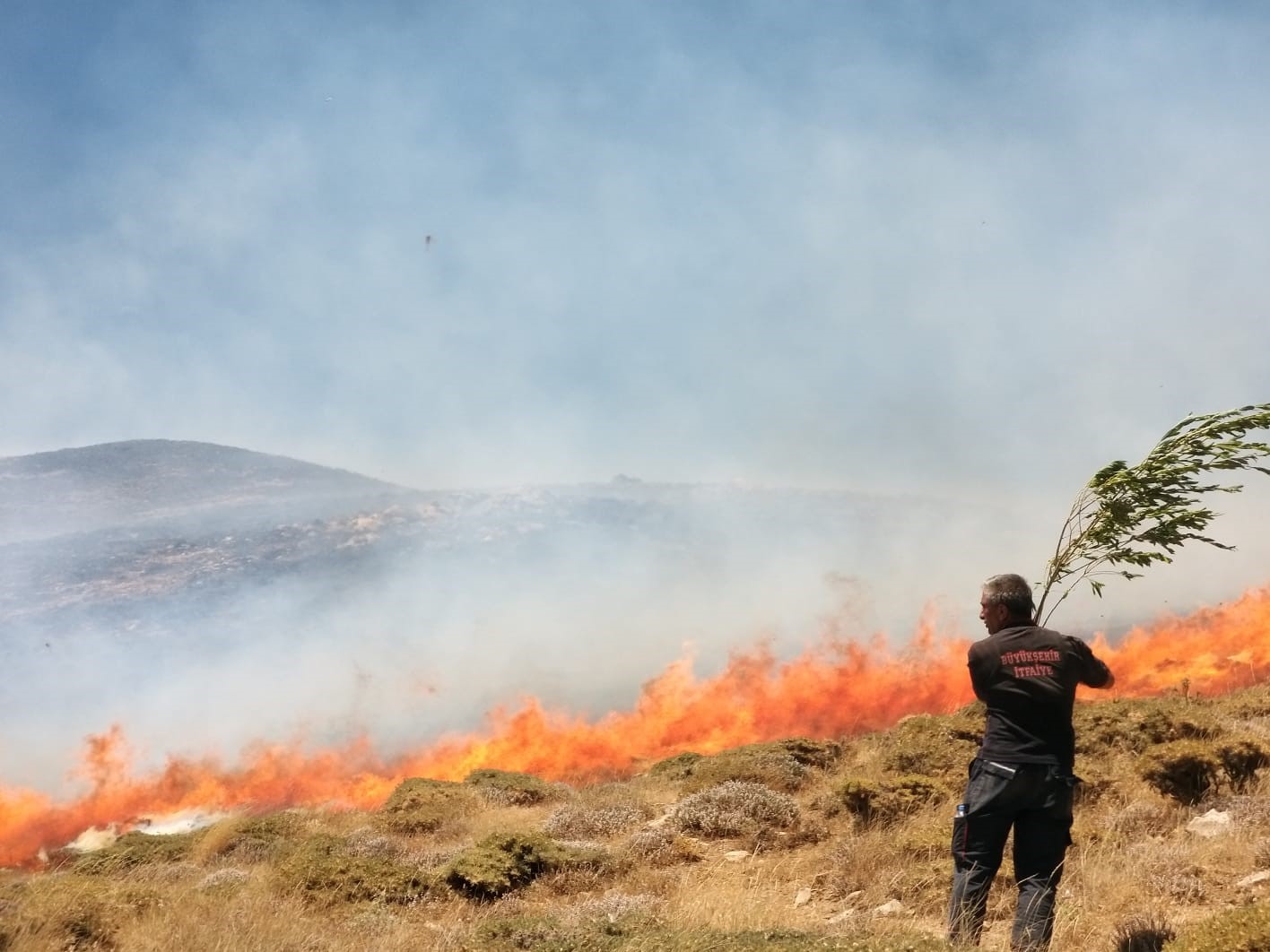 Van’da arazi yangını