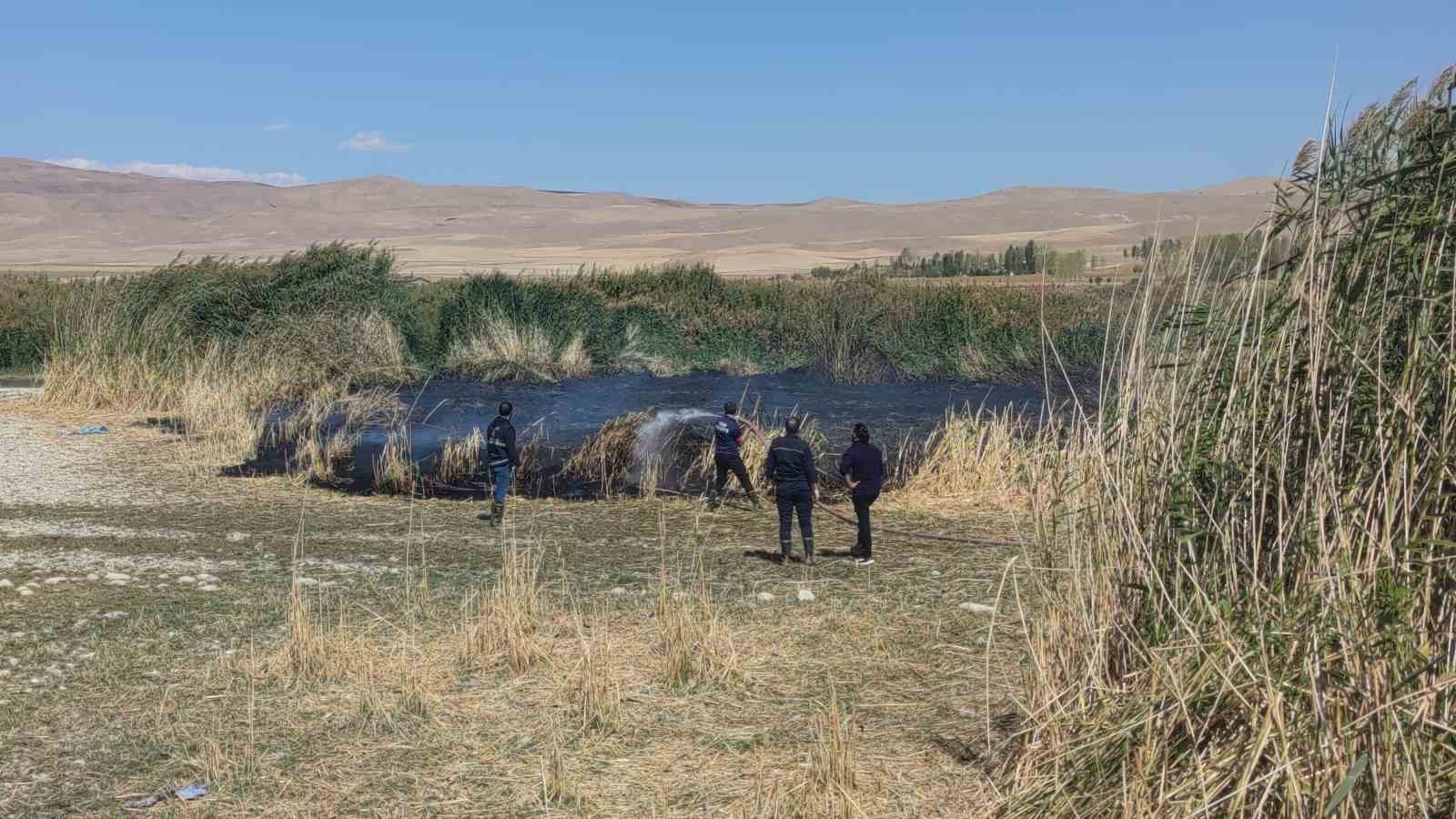 Göçmen kuşların yuvası alevlere teslim oldu