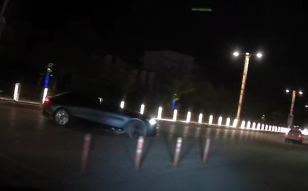 Drift atan araç kameralara yansıdı