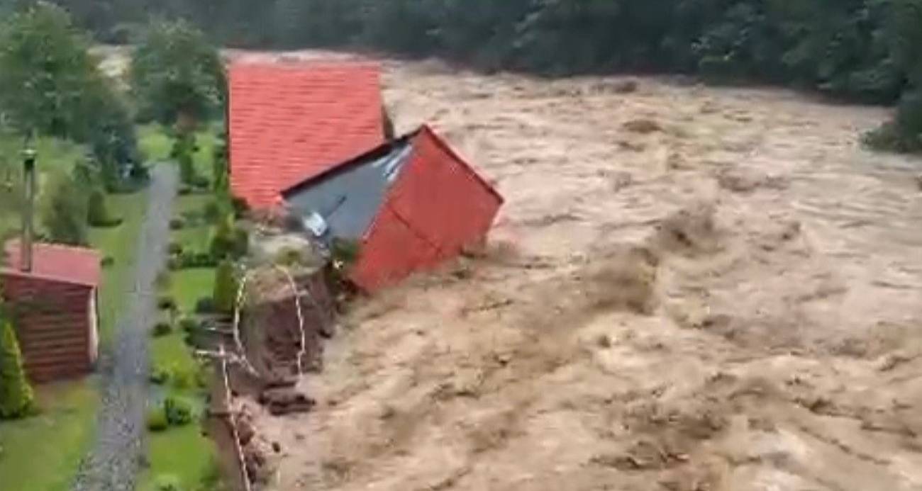 Vali uyarmıştı, bungalovu sel yıktı