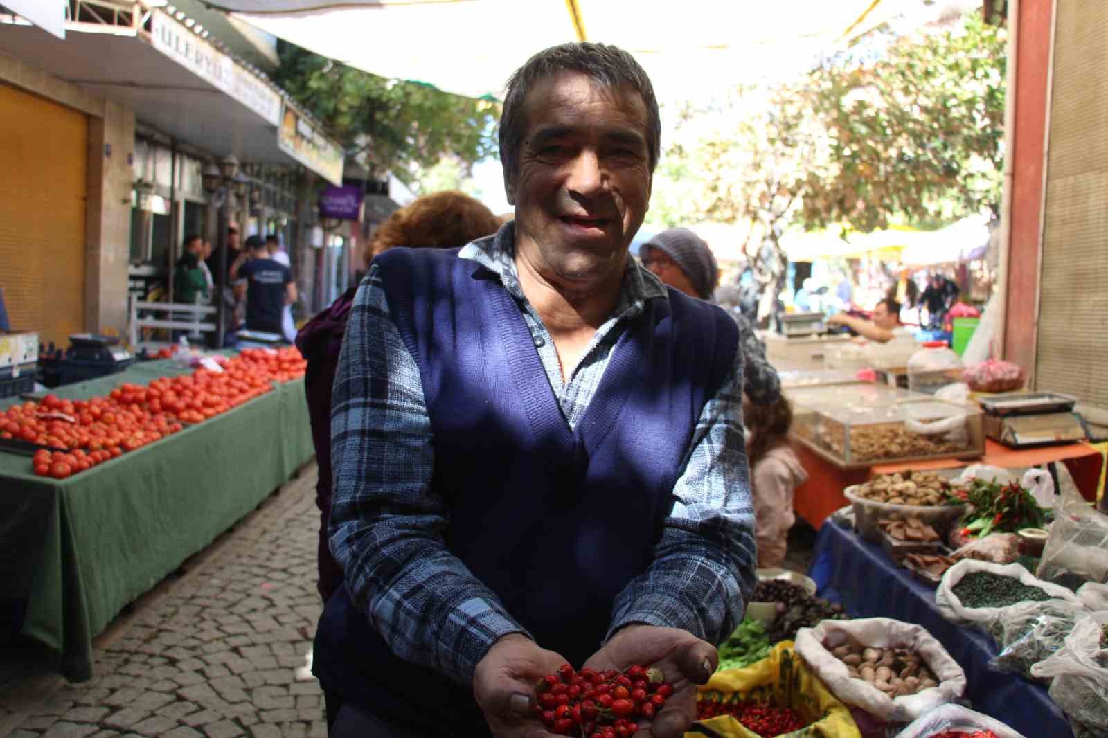 Dikenlerin arasında zahmetle toplanan kuşburnuna rağbet arttı