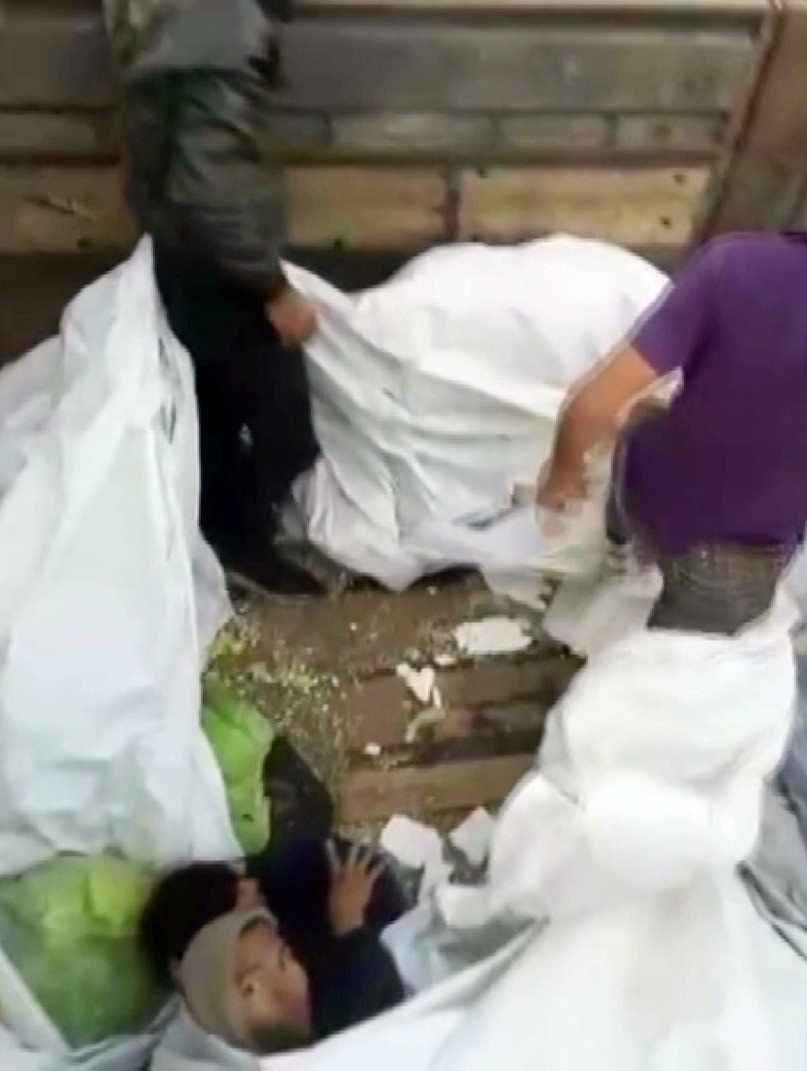 Lahana yüklü tırdan kaçak göçmenler çıktı