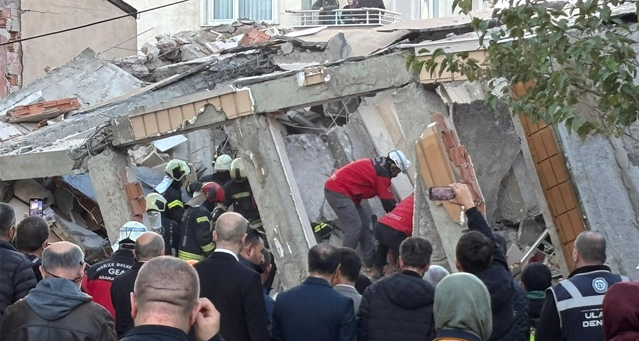 Kocaeli’de çöken binanın eski hali ortaya çıktı