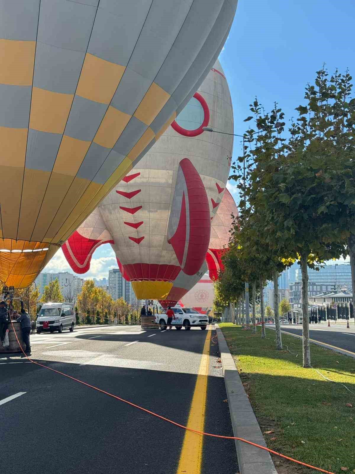 Kapadokya’da üretilen sıcak hava balonları Cumhurbaşkanlığı külliyesinde