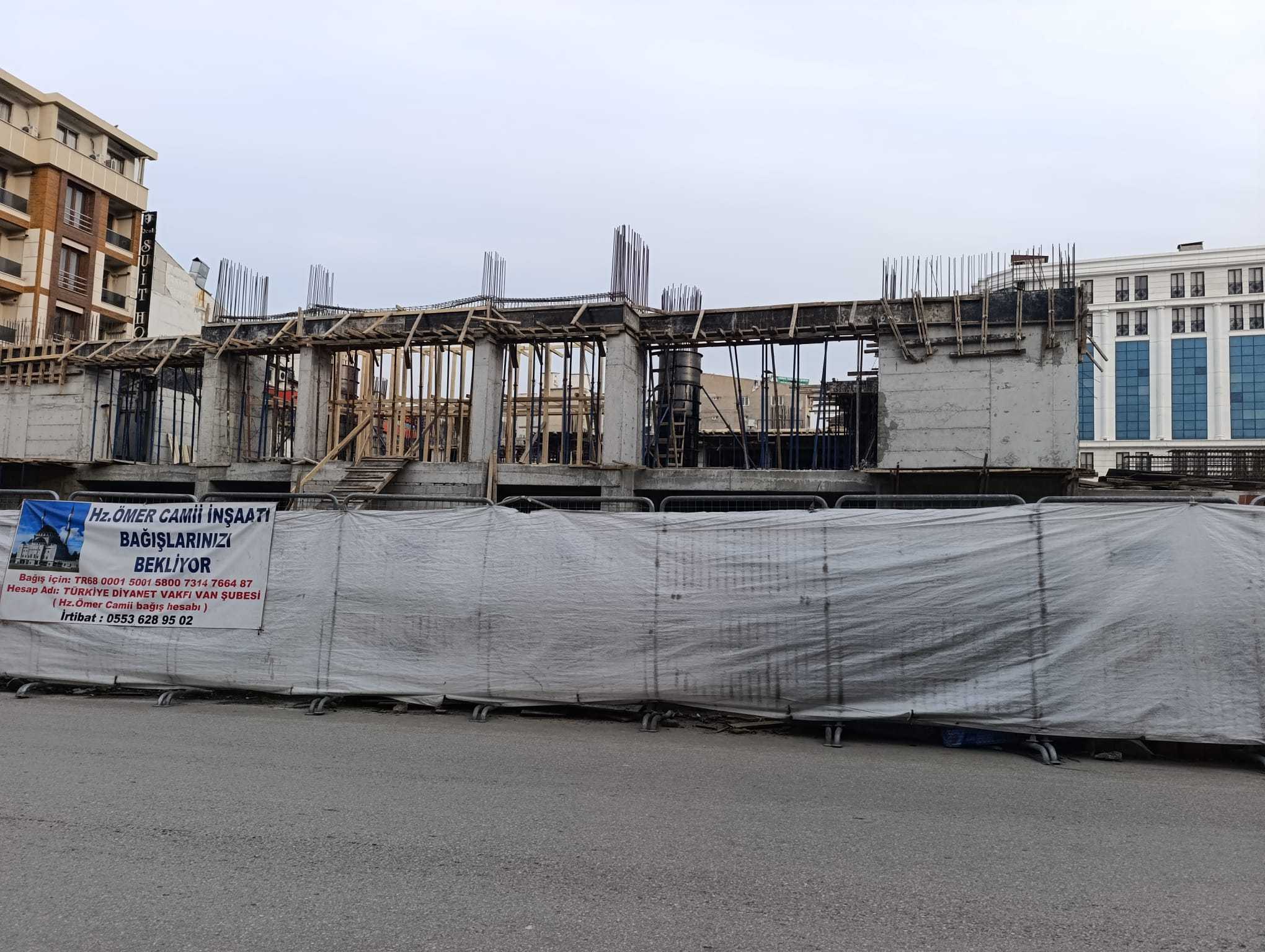 Van’da Hz. Ömer Camii’nin inşaati sürüyor