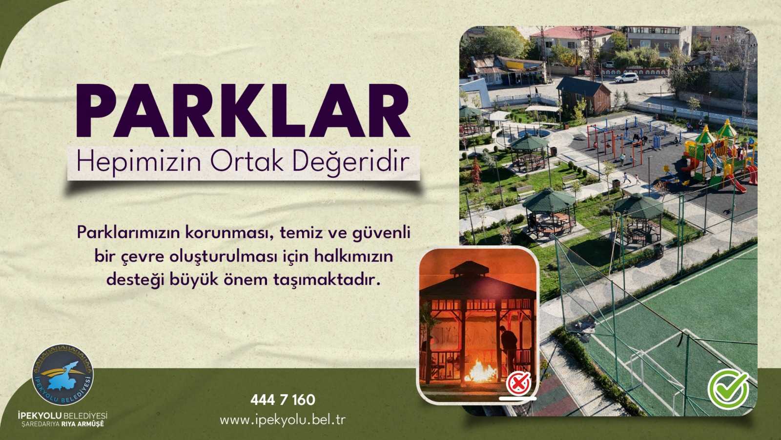 İpekyolu Belediyesinden park alanları için duyarlılık çağrısı