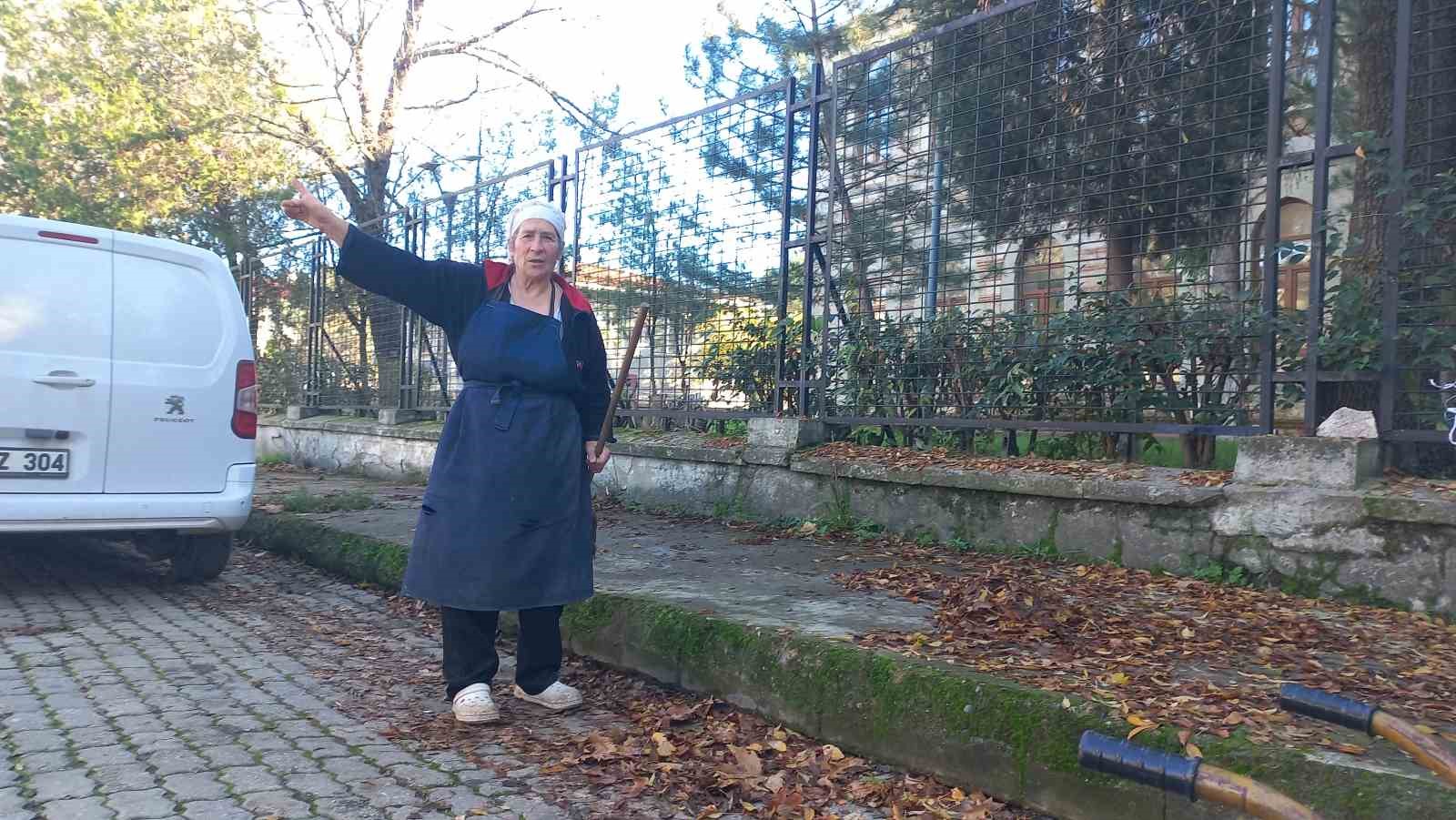 Edirne’de yaşlı kadın, 34 yıldır sonbaharda düşen yaprakları gübreye dönüştürüyor