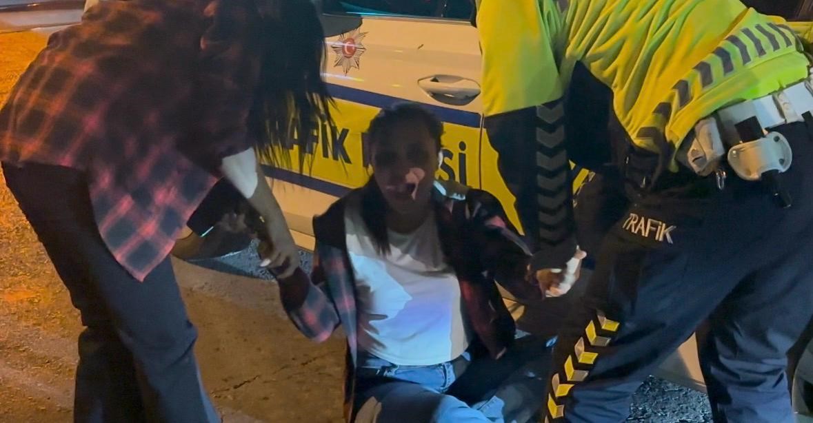 Polisin alkollü yolcuyla imtihanı