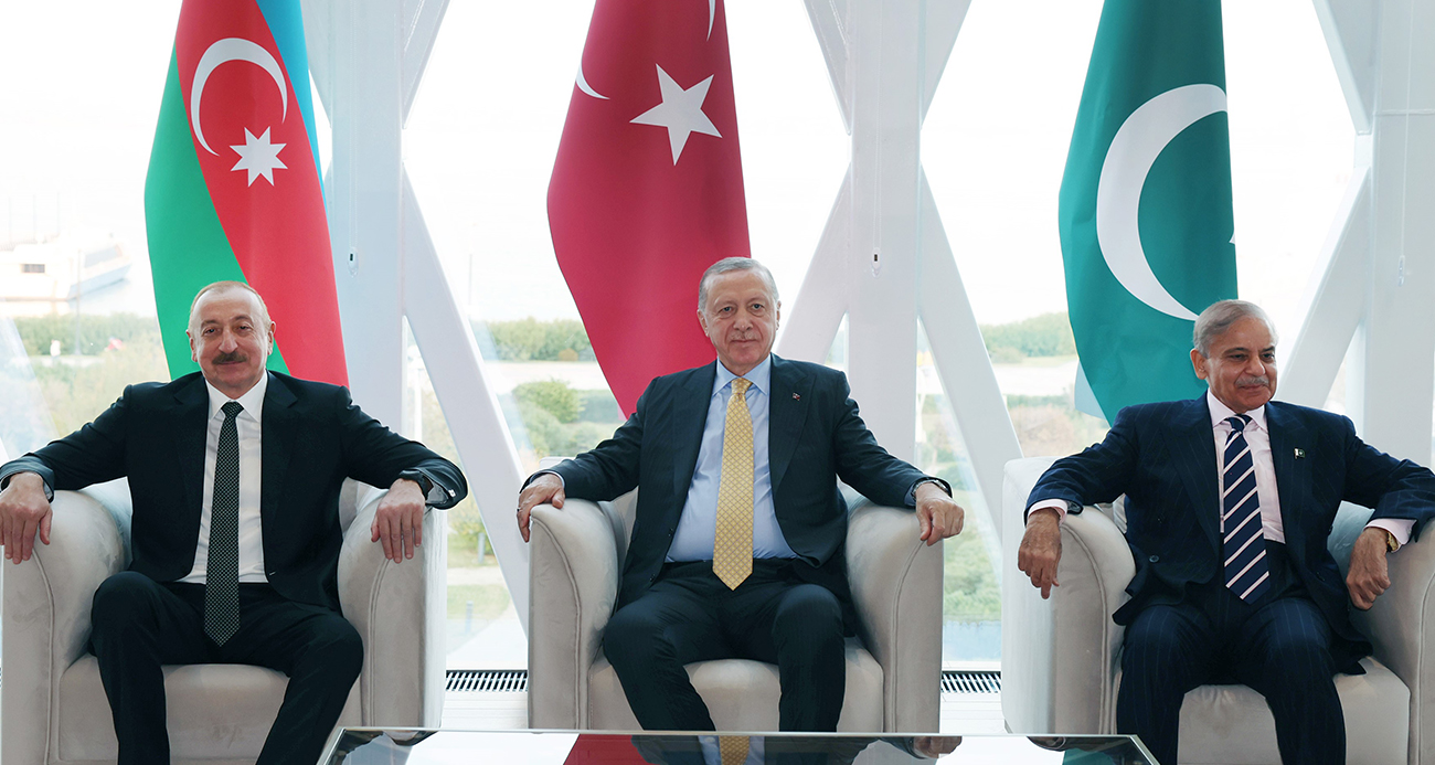 Cumhurbaşkanı Erdoğan, Aliyev ve Şerif ile görüştü